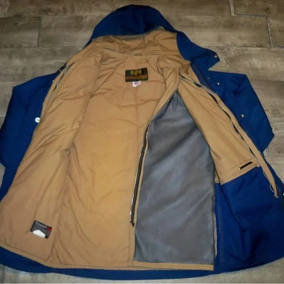 Hansa-Branta Mens Stearns Anorak Lined Blue Parka Coat Jacket, Sz Medium Vintage